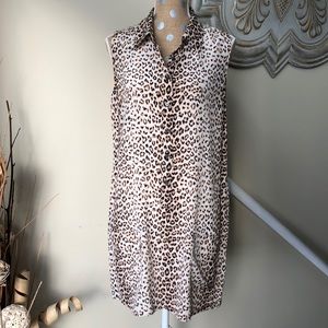 Equipment Femme leopard print silk dress large